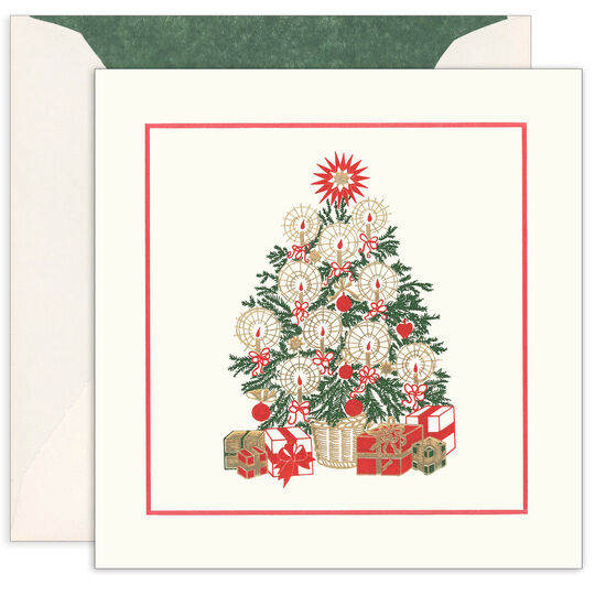 Christmas Tree Holiday Cards with Inside Imprint